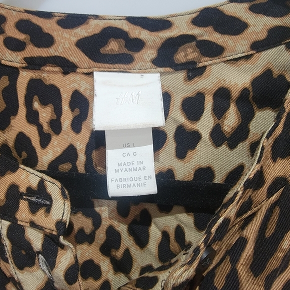 Leopard Print Shirt Dress Size L - Picture 2 of 4